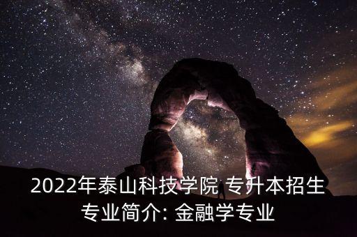 2022年泰山科技學(xué)院 專升本招生專業(yè)簡介: 金融學(xué)專業(yè)