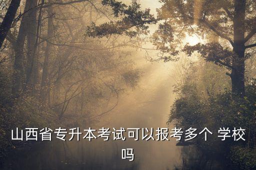 山西省專升本考試可以報(bào)考多個(gè) 學(xué)校嗎