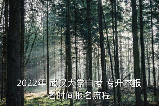 2022年 武漢大學自考 專升本報名時間報名流程