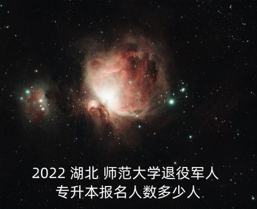 2022 湖北 師范大學(xué)退役軍人 專升本報名人數(shù)多少人