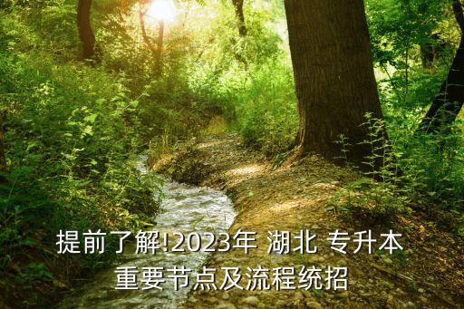 提前了解!2023年 湖北 專升本重要節(jié)點及流程統(tǒng)招