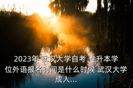 2023年 武漢大學(xué)自考 專升本學(xué)位外語報(bào)名時(shí)間是什么時(shí)候 武漢大學(xué)成人...