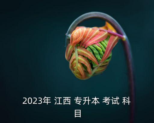 2023年 江西 專升本 考試 科目