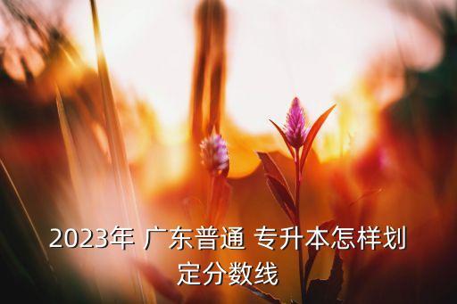 2023年 廣東普通 專升本怎樣劃定分?jǐn)?shù)線