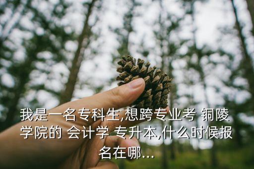 我是一名?？粕?想跨專業(yè)考 銅陵 學(xué)院的 會計學(xué) 專升本,什么時候報名在哪...