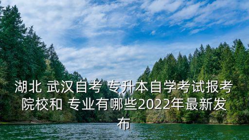 湖北 武漢自考 專升本自學(xué)考試報考院校和 專業(yè)有哪些2022年最新發(fā)布