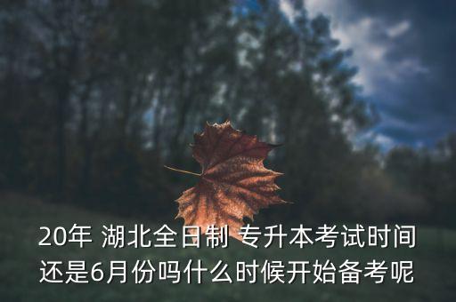 20年 湖北全日制 專升本考試時(shí)間還是6月份嗎什么時(shí)候開始備考呢