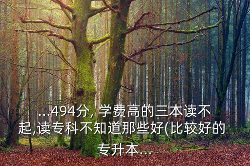 ...494分, 學費高的三本讀不起,讀?？撇恢滥切┖?比較好的 專升本...