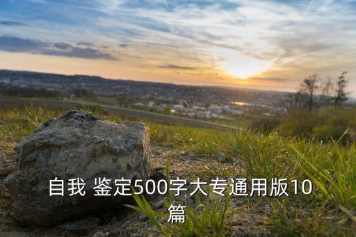  自我 鑒定500字大專通用版10篇