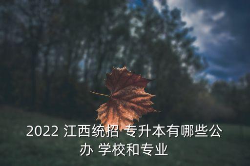 2022 江西統(tǒng)招 專升本有哪些公辦 學(xué)校和專業(yè)