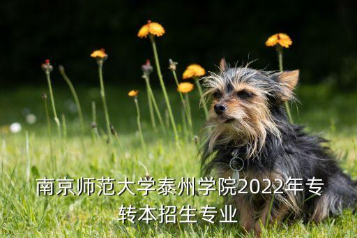  南京師范大學(xué)泰州學(xué)院2022年專轉(zhuǎn)本招生專業(yè)