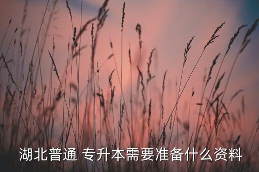  湖北普通 專升本需要準(zhǔn)備什么資料