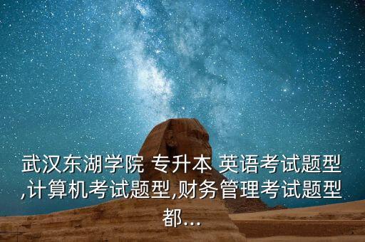 武漢東湖學院 專升本 英語考試題型,計算機考試題型,財務管理考試題型都...