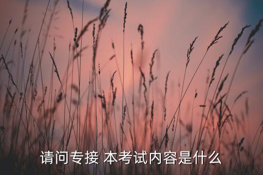 請(qǐng)問(wèn)專接 本考試內(nèi)容是什么