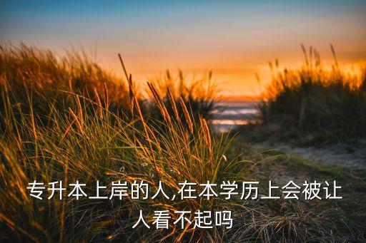  專升本上岸的人,在本學(xué)歷上會(huì)被讓人看不起嗎