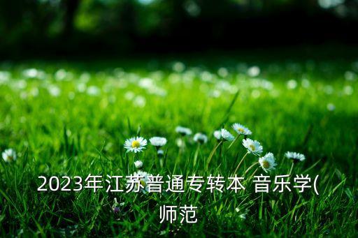 2023年江蘇普通專轉本 音樂學(師范