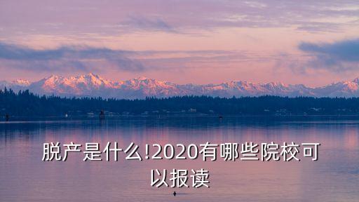  脫產(chǎn)是什么!2020有哪些院校可以報讀