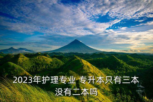 2023年護(hù)理專業(yè) 專升本只有三本沒(méi)有二本嗎