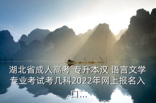 湖北省成人高考 專升本漢 語(yǔ)言文學(xué)專業(yè)考試考幾科2022年網(wǎng)上報(bào)名入口...