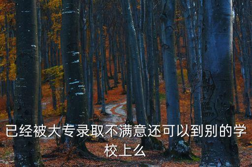 已經(jīng)被大專錄取不滿意還可以到別的學(xué)校上么