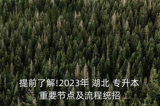 提前了解!2023年 湖北 專(zhuān)升本重要節(jié)點(diǎn)及流程統(tǒng)招