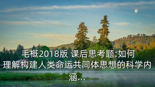  毛概2018版 課后思考題:如何理解構(gòu)建人類命運共同體思想的科學(xué)內(nèi)涵...