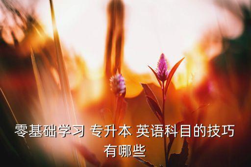 零基礎(chǔ)學習 專升本 英語科目的技巧有哪些