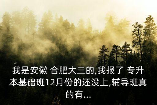 我是安徽 合肥大三的,我報了 專升本基礎(chǔ)班12月份的還沒上,輔導(dǎo)班真的有...