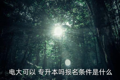  電大可以 專升本嗎報名條件是什么