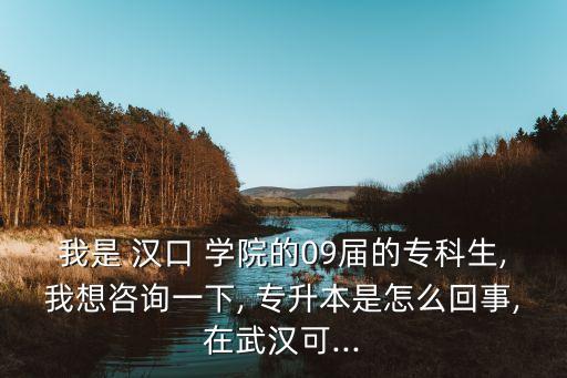 我是 漢口 學(xué)院的09屆的?？粕?我想咨詢一下, 專升本是怎么回事,在武漢可...