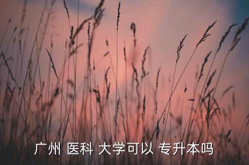 廣州 醫(yī)科 大學(xué)可以 專升本嗎