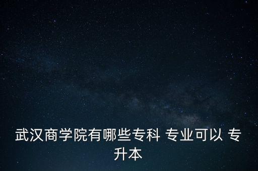 武漢商學院有哪些?？?專業(yè)可以 專升本