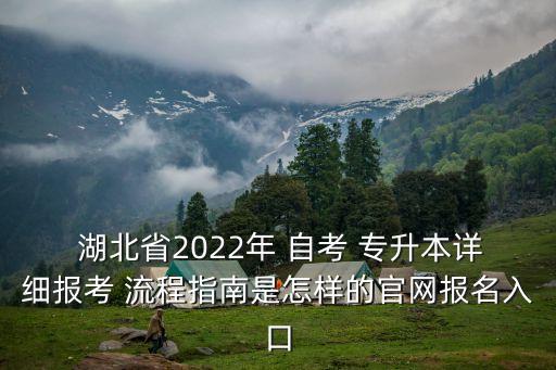  湖北省2022年 自考 專升本詳細(xì)報(bào)考 流程指南是怎樣的官網(wǎng)報(bào)名入口