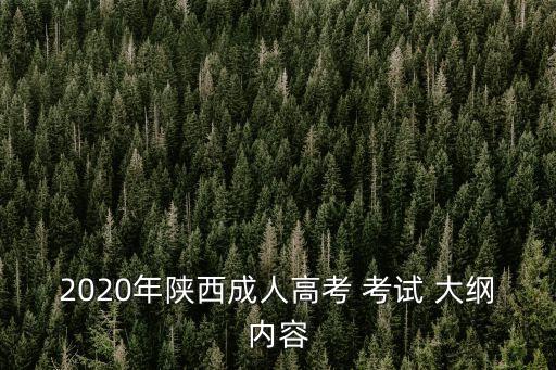 2020年陜西成人高考 考試 大綱內(nèi)容