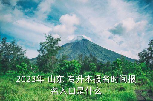 2023年 山東 專升本報名時間報名入口是什么