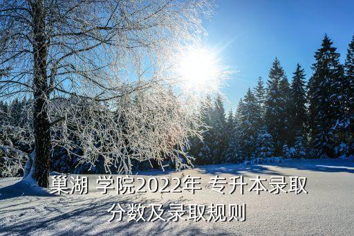  巢湖 學(xué)院2022年 專升本錄取分?jǐn)?shù)及錄取規(guī)則