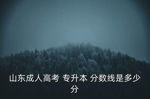 山東成人高考 專升本 分?jǐn)?shù)線是多少分