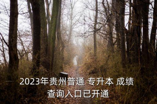 2023年貴州普通 專升本 成績 查詢入口已開通