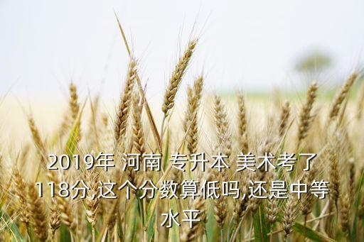 2019年 河南 專升本 美術(shù)考了118分,這個(gè)分?jǐn)?shù)算低嗎,還是中等水平