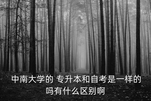  中南大學(xué)的 專升本和自考是一樣的嗎有什么區(qū)別啊