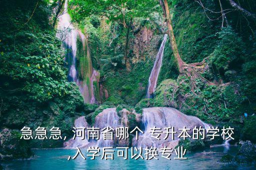 急急急, 河南省哪個(gè) 專升本的學(xué)校,入學(xué)后可以換專業(yè)