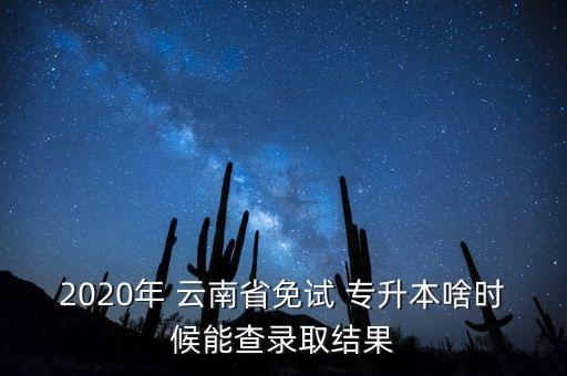 2020年 云南省免試 專升本啥時候能查錄取結(jié)果