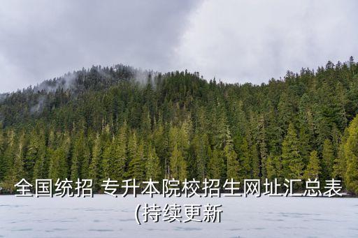 全國(guó)統(tǒng)招 專升本院校招生網(wǎng)址匯總表(持續(xù)更新