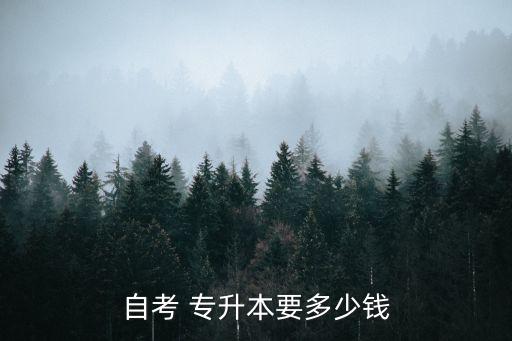 自考 專升本要多少錢