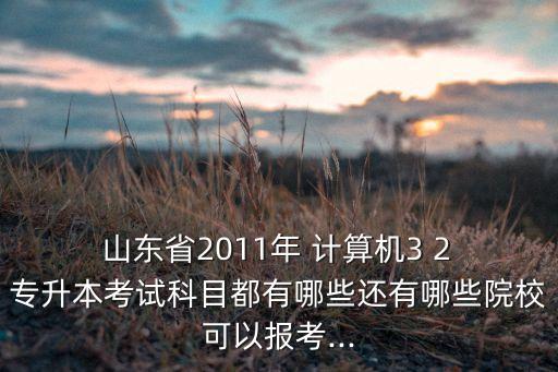  山東省2011年 計(jì)算機(jī)3 2 專升本考試科目都有哪些還有哪些院?？梢詧?bào)考...