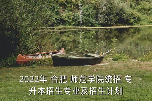 2022年 合肥 師范學(xué)院統(tǒng)招 專升本招生專業(yè)及招生計劃