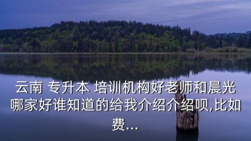 云南 專升本 培訓(xùn)機構(gòu)好老師和晨光哪家好誰知道的給我介紹介紹唄,比如費...