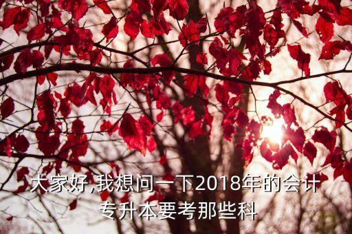 大家好,我想問一下2018年的會(huì)計(jì) 專升本要考那些科