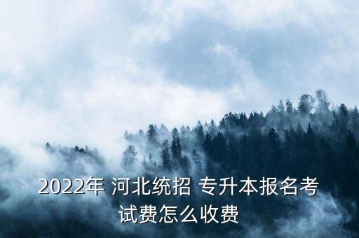 2022年 河北統(tǒng)招 專升本報(bào)名考試費(fèi)怎么收費(fèi)