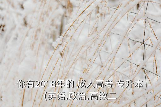 你有2018年的 成人高考 專升本(英語,政治,高數(shù)二